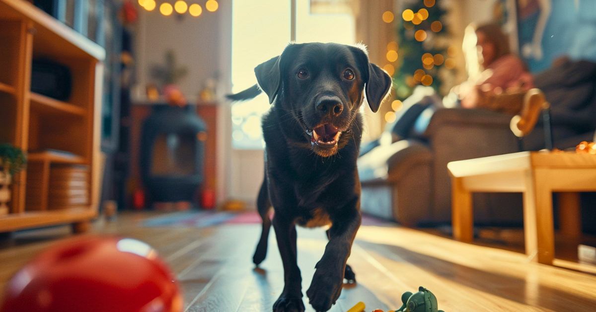 Lua, chienne joyeuse, accueillie dans son nouveau foyer aimant