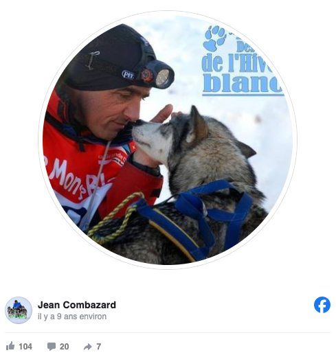Jean Combazard, musher renommé, avec un chien de son attelage, œuvrant pour l'accessibilité du mushing aux personnes en situation de handicap.