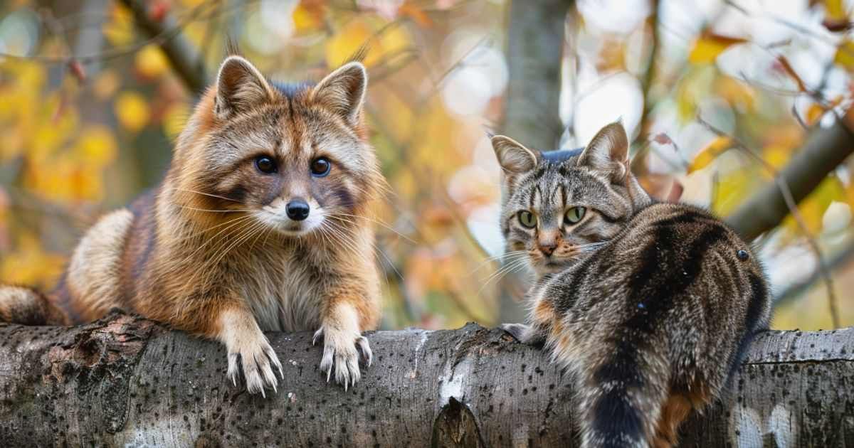 Raton laveur et chat Maine Coon xxl, gabarit et caractère