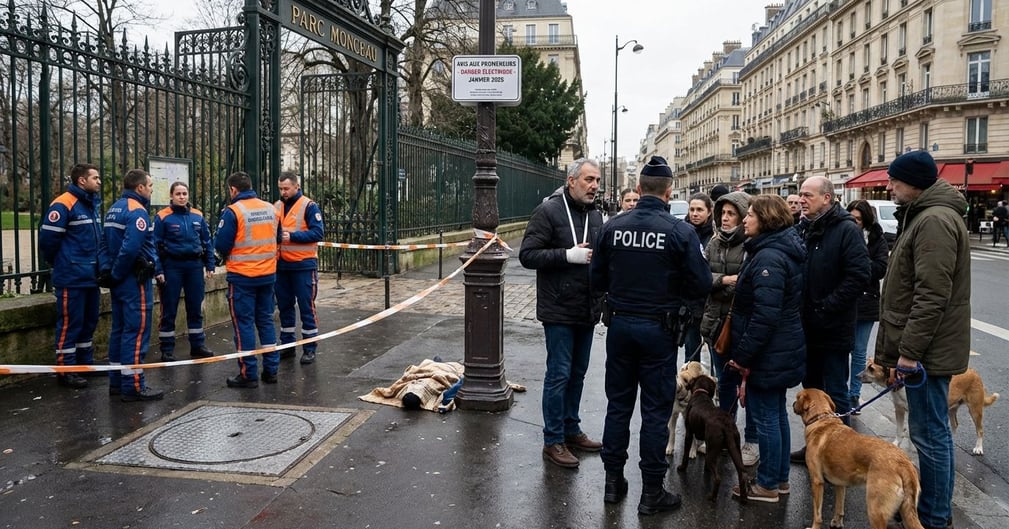 L'entrée du Parc Monceau à Paris, lieu du tragique accident électrique impliquant des chiens.