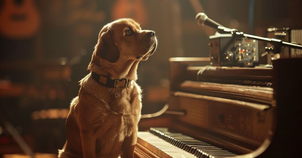 Bryan Adams avec des chiens de thérapie