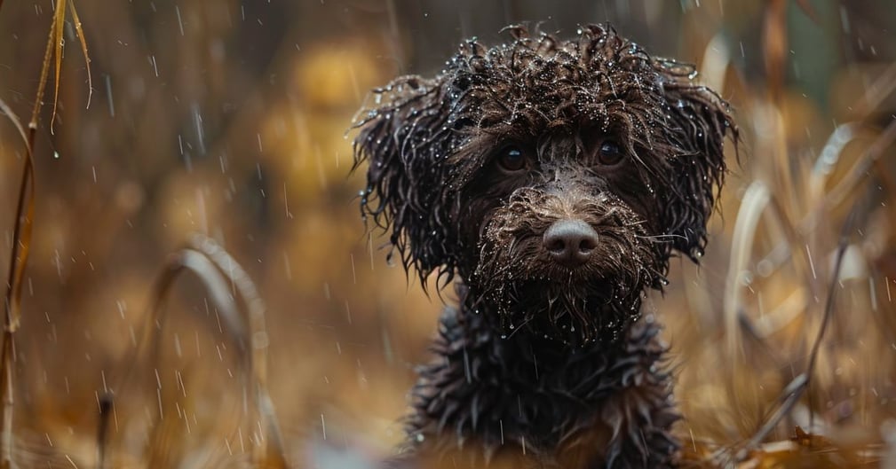 Fraser, un Sproodle sous la pluie