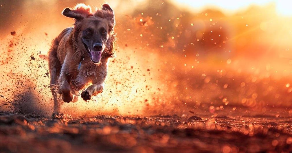 chien qui court à grande vitesse et sport canin