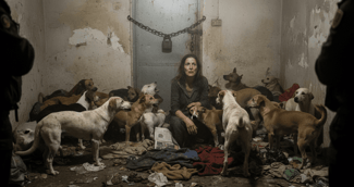 Une femme âgée entourée de dizaines de chiens secourus dans une maison insalubre en Espagne