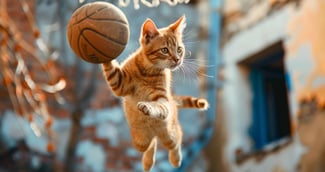 Un chat Bengal réalisant un saut spectaculaire, surnommé 'Michael Jordan félin'