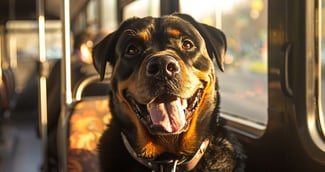 Une chienne Rottweiler seule dans un bus, disparition