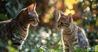 deux chats type bengal